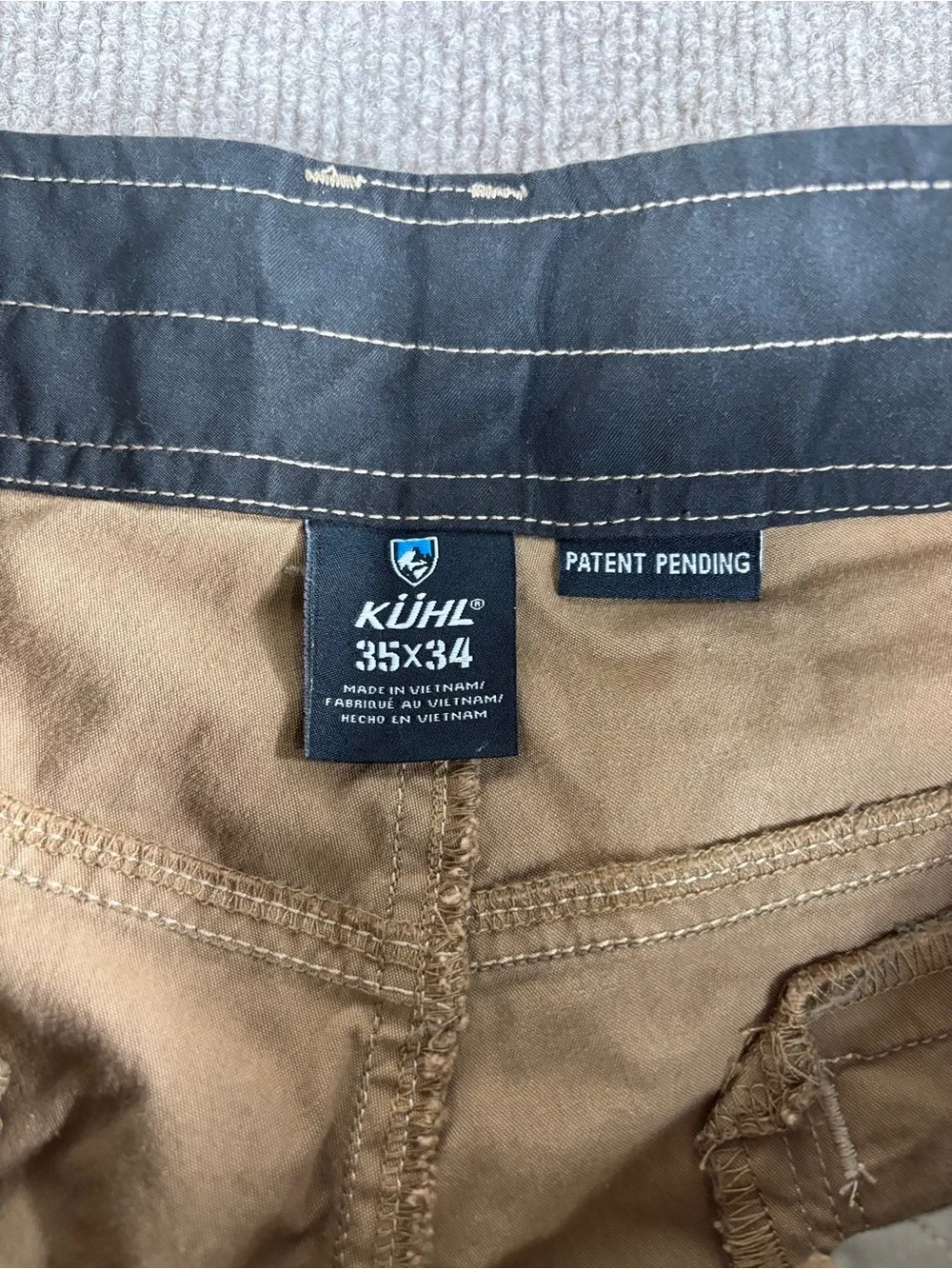 Kuhl Slax Pants Mens Size 35x34 Brown Hiking Outdoor Stretch Chino Quick Dry